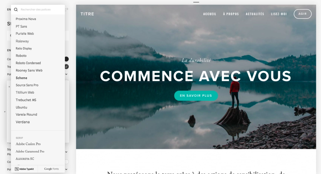 style de police squarespace