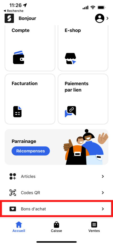 Bons achats app sumup