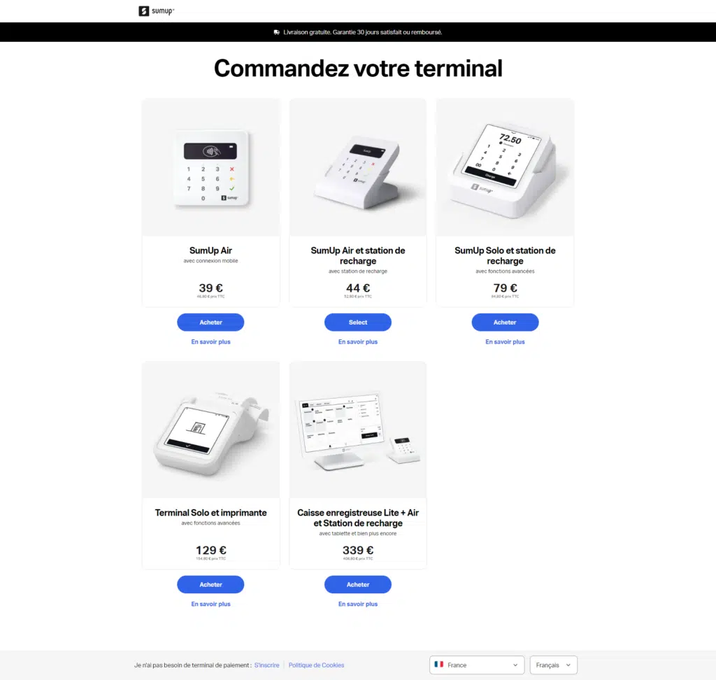 Sum Up Terminal de paiement Air  Communication, sécurité et accès