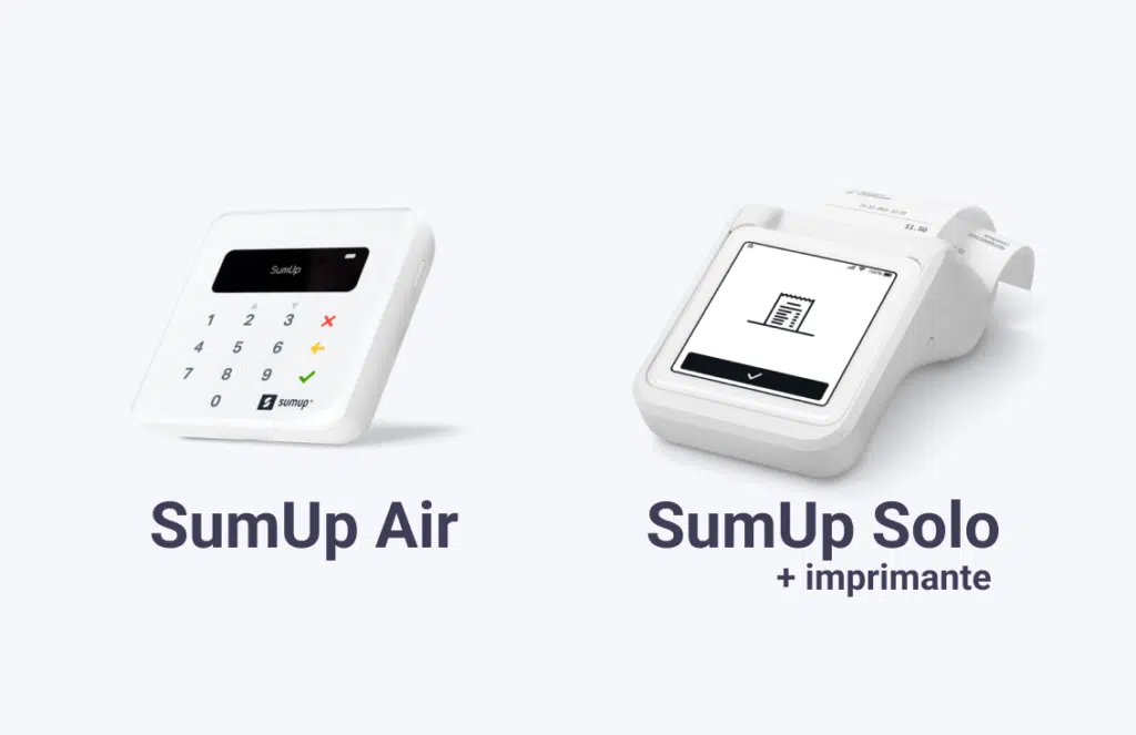 sumup air et sumup solo avec imprimante