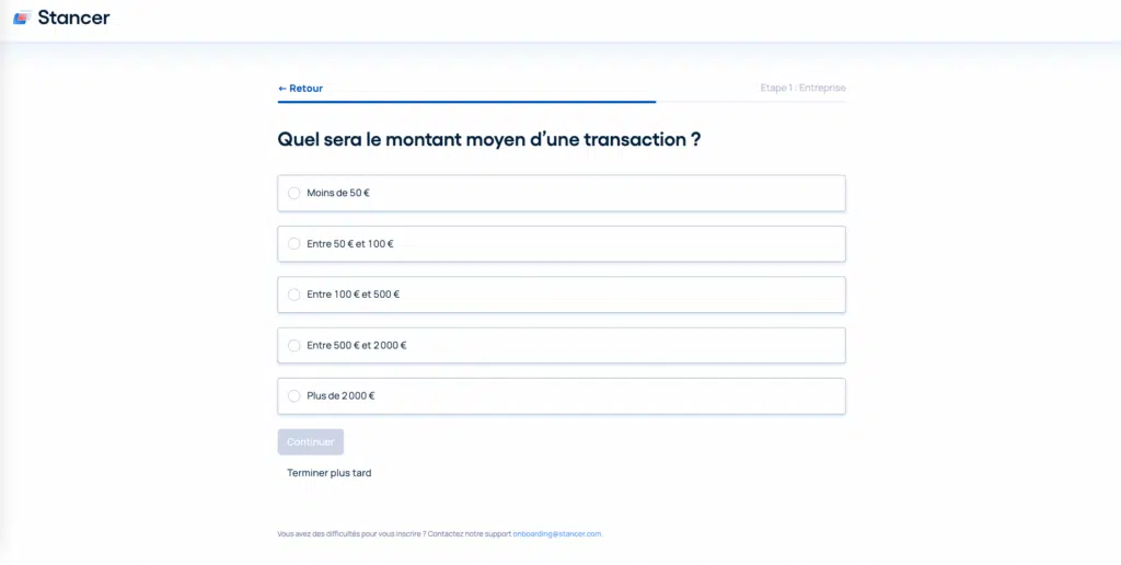 Montant moyen d'une transaction