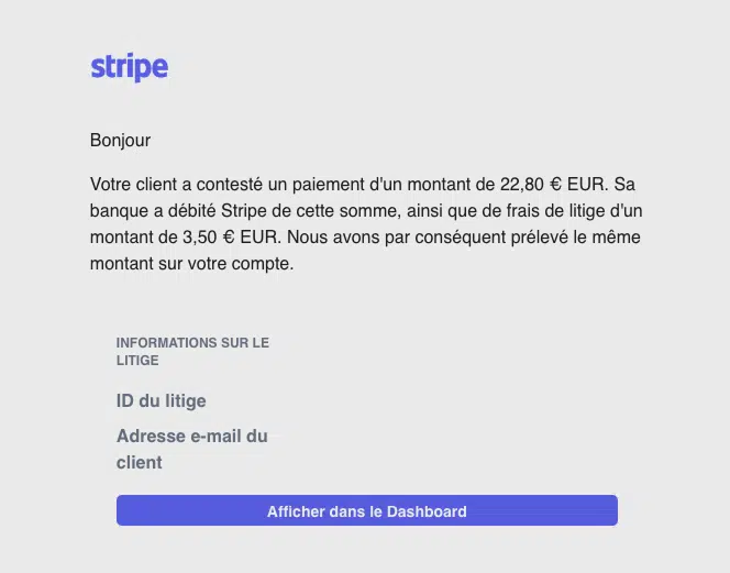Stripe chargebacks