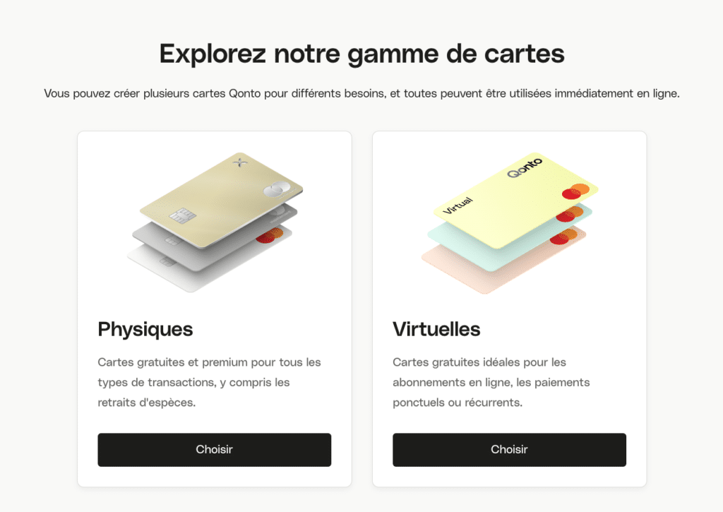 choix de cartes