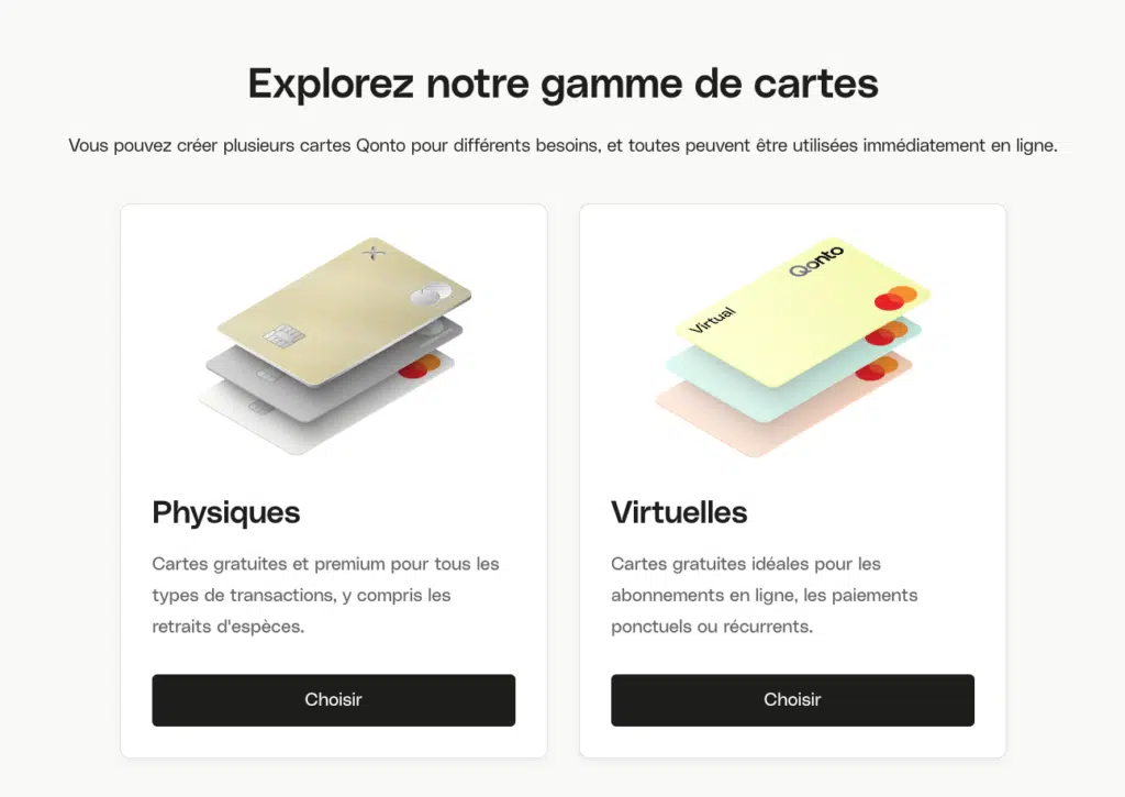 choix de cartes