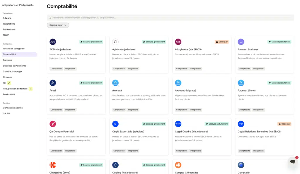 outils comptables compatibles Qonto